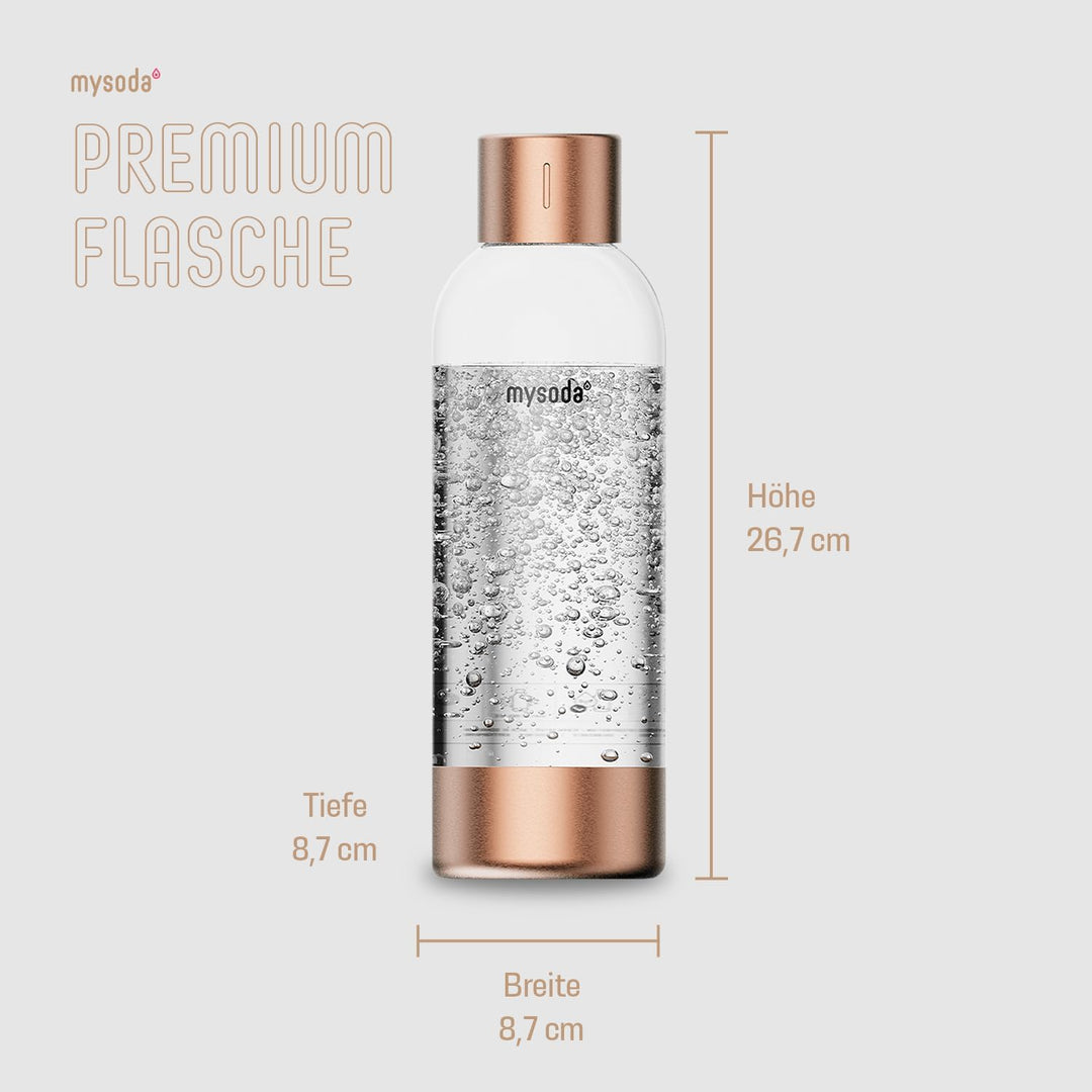 Mysoda: Hochwertiges und BPA-freies Premium 1 Liter Wasserflasche für Wassersprudler, Deckel und Bod