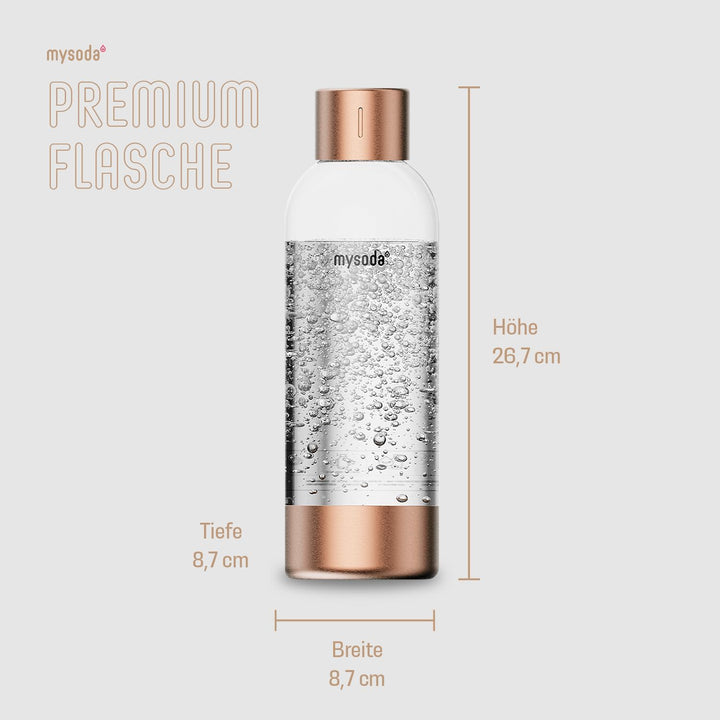Mysoda: Hochwertiges und BPA-freies Premium 1 Liter Wasserflasche für Wassersprudler, Deckel und Bod
