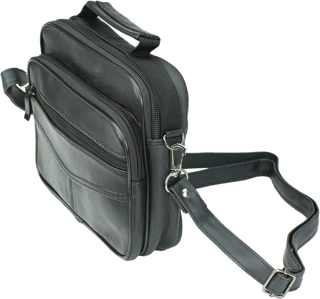 Echt Leder Herren Schultertasche Arbeitstasche Umhängetasche Herrentasche Messenger Flugbegleiter in