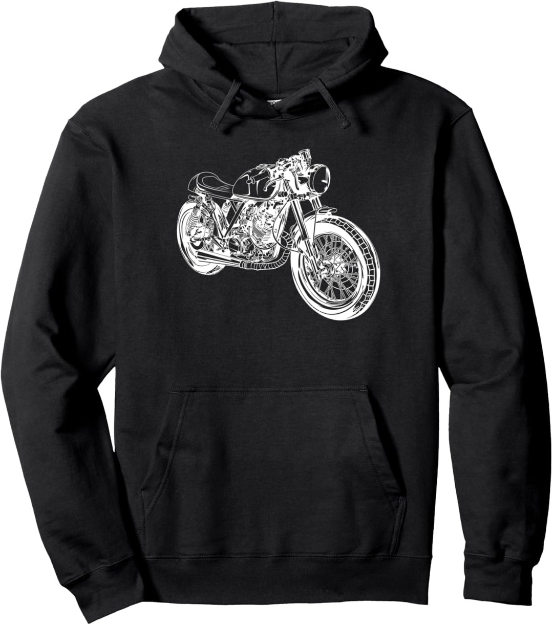 Vintage Custom Cafe-Racer Motorrad Pullover Hoodie