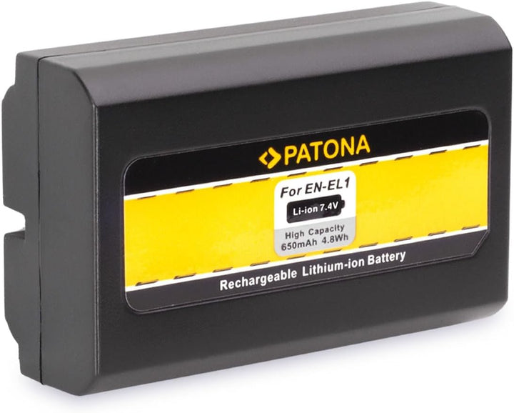 PATONA 2X Akku Ersatz für Nikon EN-EL1 650mAh kompatibel mit Nikon Coolpix 4300 4500 4800 5000 5400