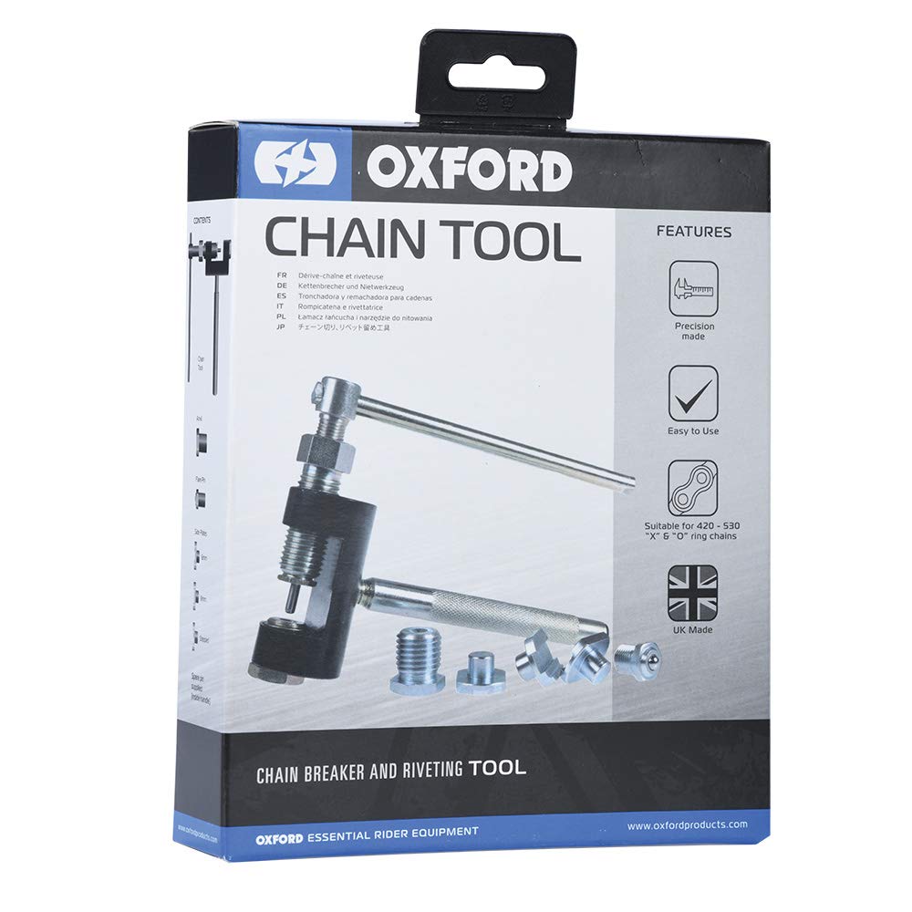 Oxford 3-in-1-Motorrad-Kettenbrecher und Nietwerkzeug OX777, Silber/schwarz, Einheitsgrösse