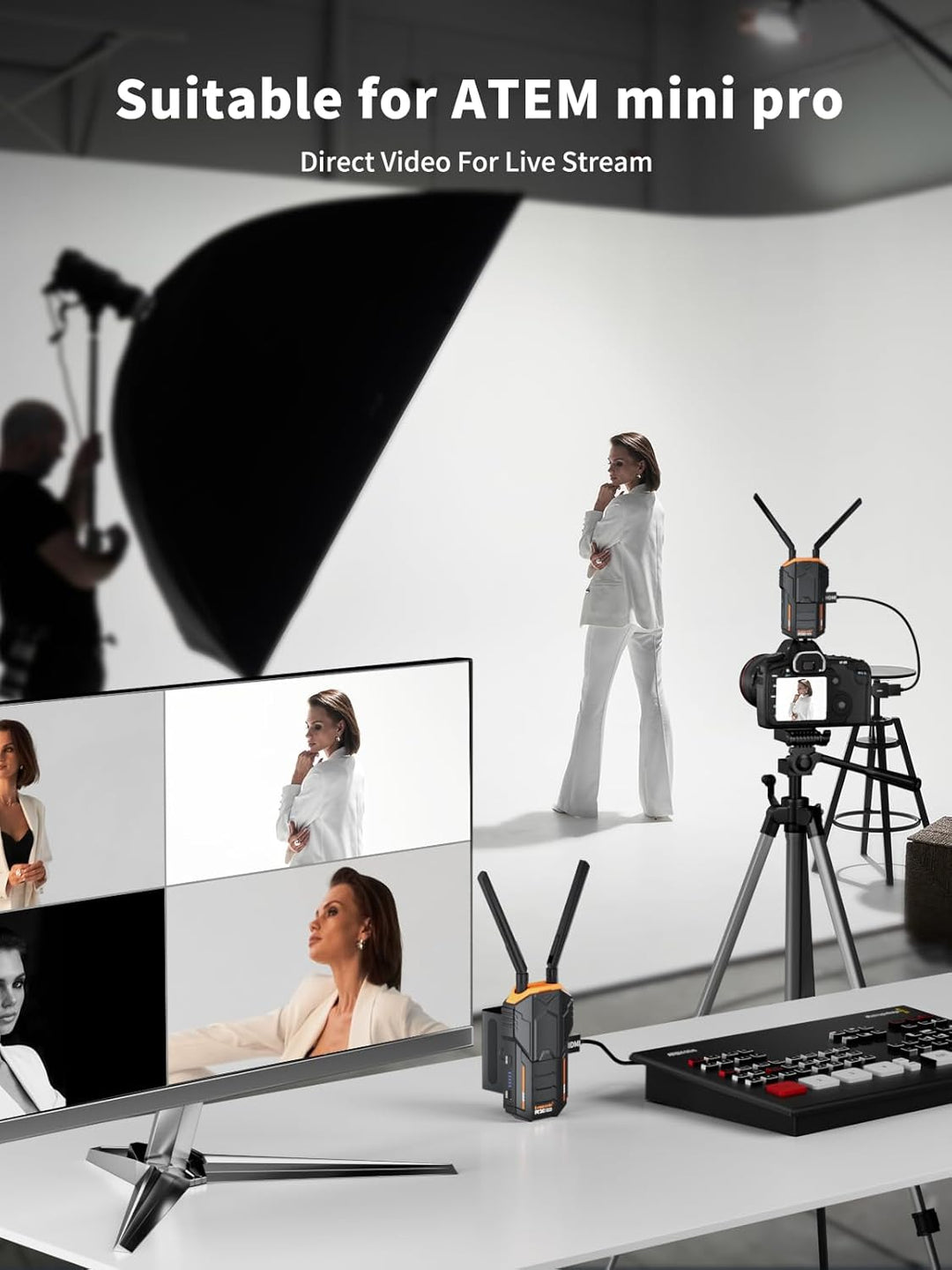 Drahtloses Videoübertragungs Set 200M, Lemorele 5G 1080P HDMI Wireless Video Transmitter and Receive