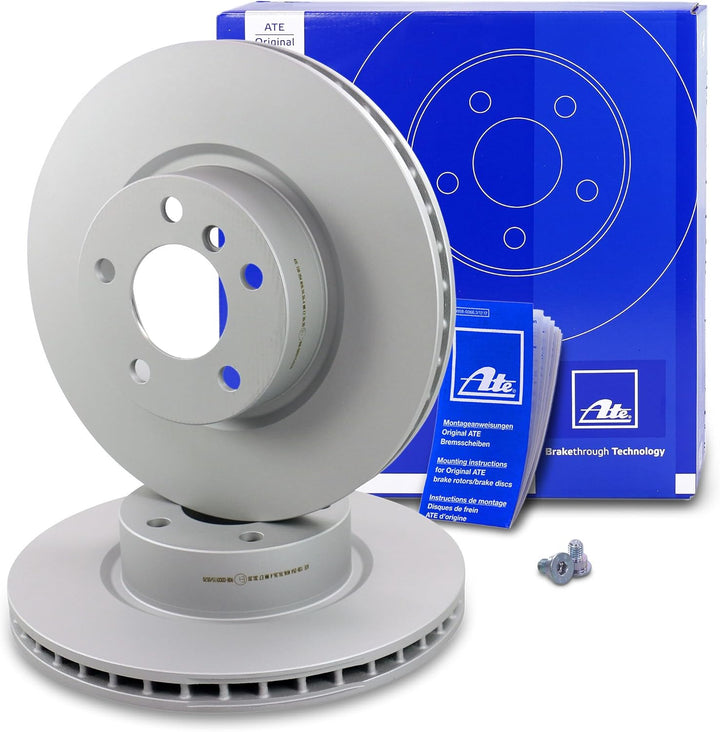 ATE Bremsenset Vorderachse inkl. Bremsscheiben vorne Ø 328 mm belüftet und Bremsbeläge vorne + Versc