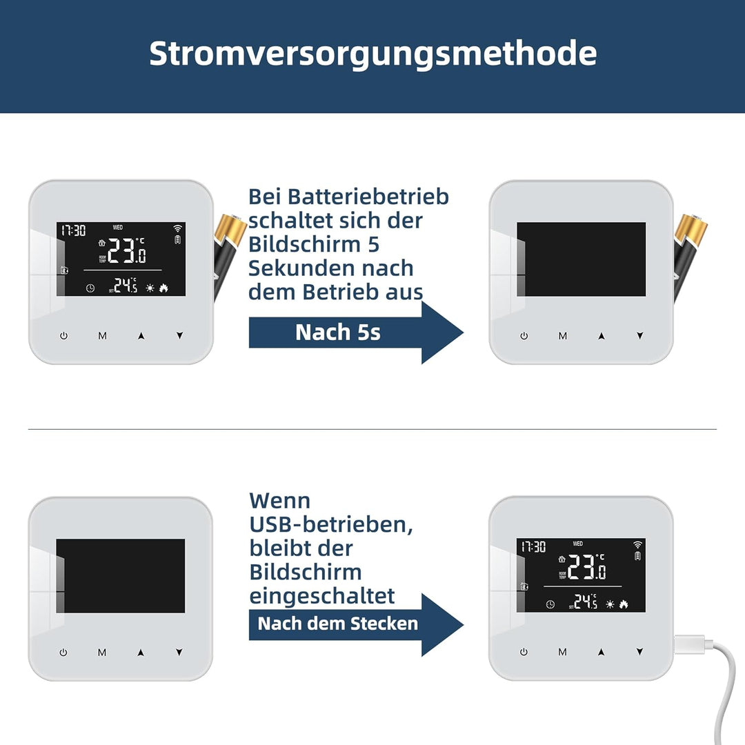 Beok Thermostat Fussbodenheizung WiFi Für Wasser Fussbodenheizung und Gaskessel, Tuya Smart Raumther