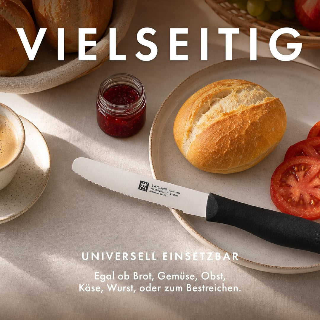 ZWILLING Twin Grip Messer-Set, 6-teilig, Frühstücksmesser, Klingenlänge: 12 cm, Rostfreier Spezialst