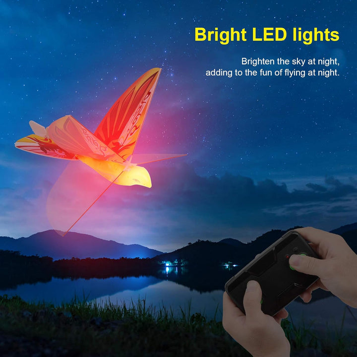 Dilwe RC Flying Bird Spielzeug, Ferngesteuerter Fliegender Vogel, LED, 2,4 GHz, inkl. Fernbedienung,