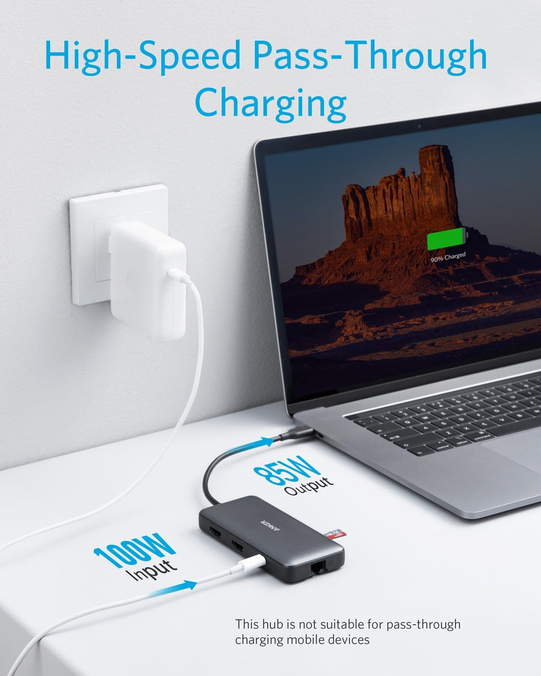 Anker PowerExpand 8-in-1 USB-C Adapter, USB-C Media Hub, Dual 4K HDMI, 100W Power Delivery 1 Gbps Et