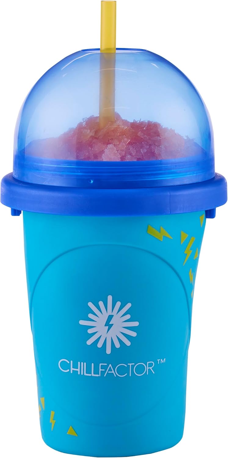 Chill Factor Color Shock Slushy Maker Totally Cool Blue - Wiederverwendbarer Hausgemachte Slushy Squ