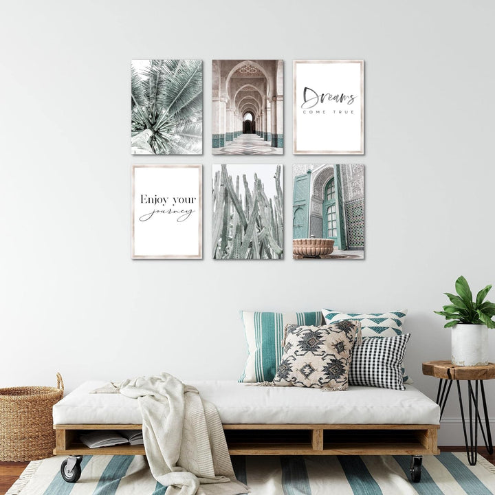 Novart Set Wandbilder - KEIN EXTRA RAMEN BENÖTIGT - Wohnzimmer Schlafzimmer - Bilder Modern Arabisch