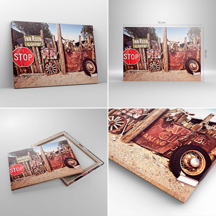 Bilder auf Leinwand Zeichen Sand Sommer Leinwandbild mit Rahmen 70x50cm Wandbilder Dekoration Wohnzi