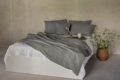 Ger3as Leinen Bettwäsche Set 100% Natur Leinen Stonewashed, Naturfaser Leinen, mit Hotelverschluss (