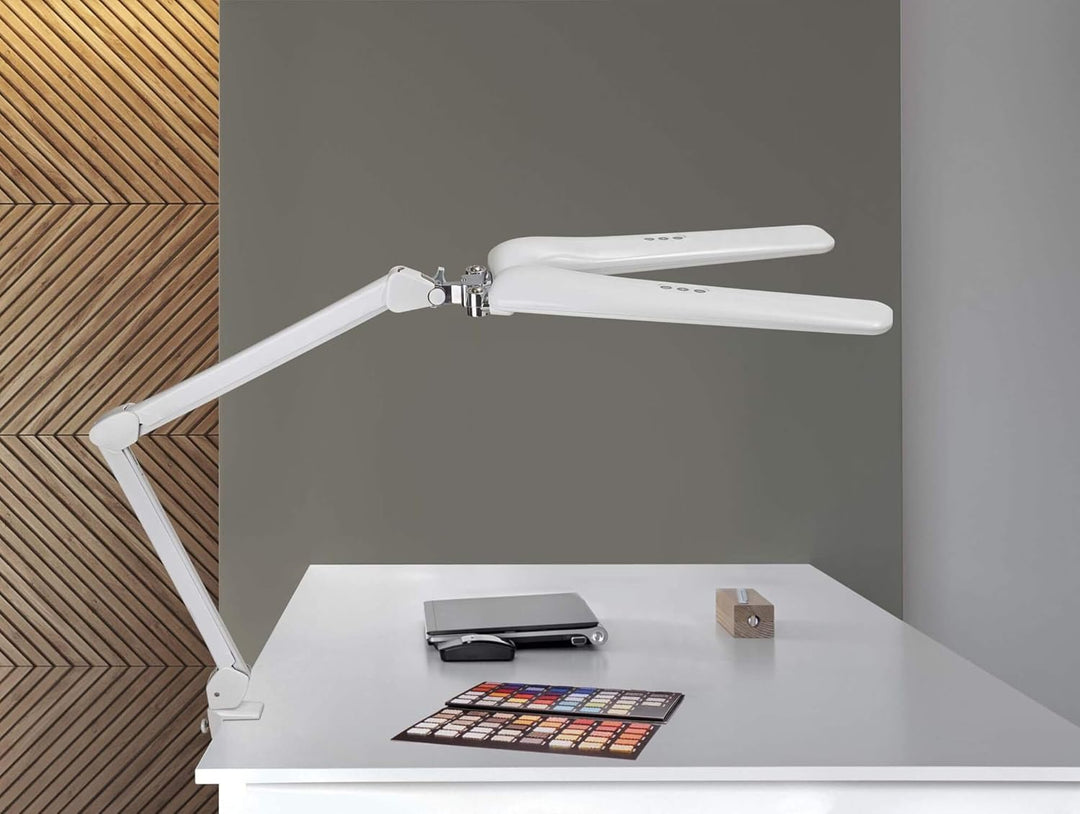 MAUL LED Arbeitsleuchte MAULcraft duo | Dimmbare Klemmlampe mit 6.500 Kelvin | LED Lampe mit 2 flexi