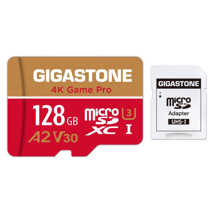 [5 Jahre kostenlose Datenwiederherstellung] GIGASTONE 128GB Micro SD Karte, 4K Game Pro, bis zu 100/