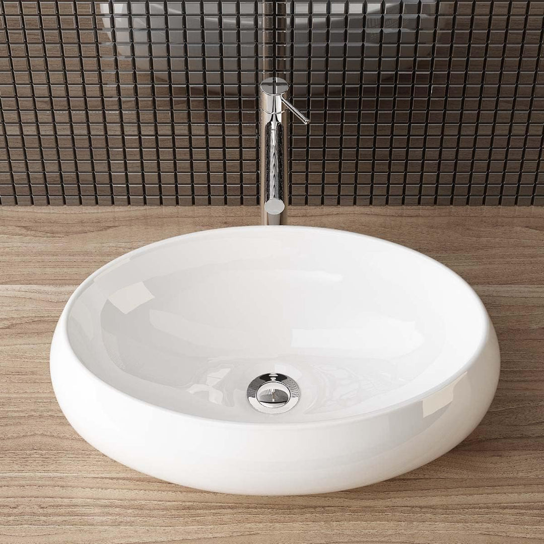 Waschbecken24 | Premium Waschbecken mit Lotus-Effekt für das Badezimmer und Gäste-WC (48x34x14cm, We