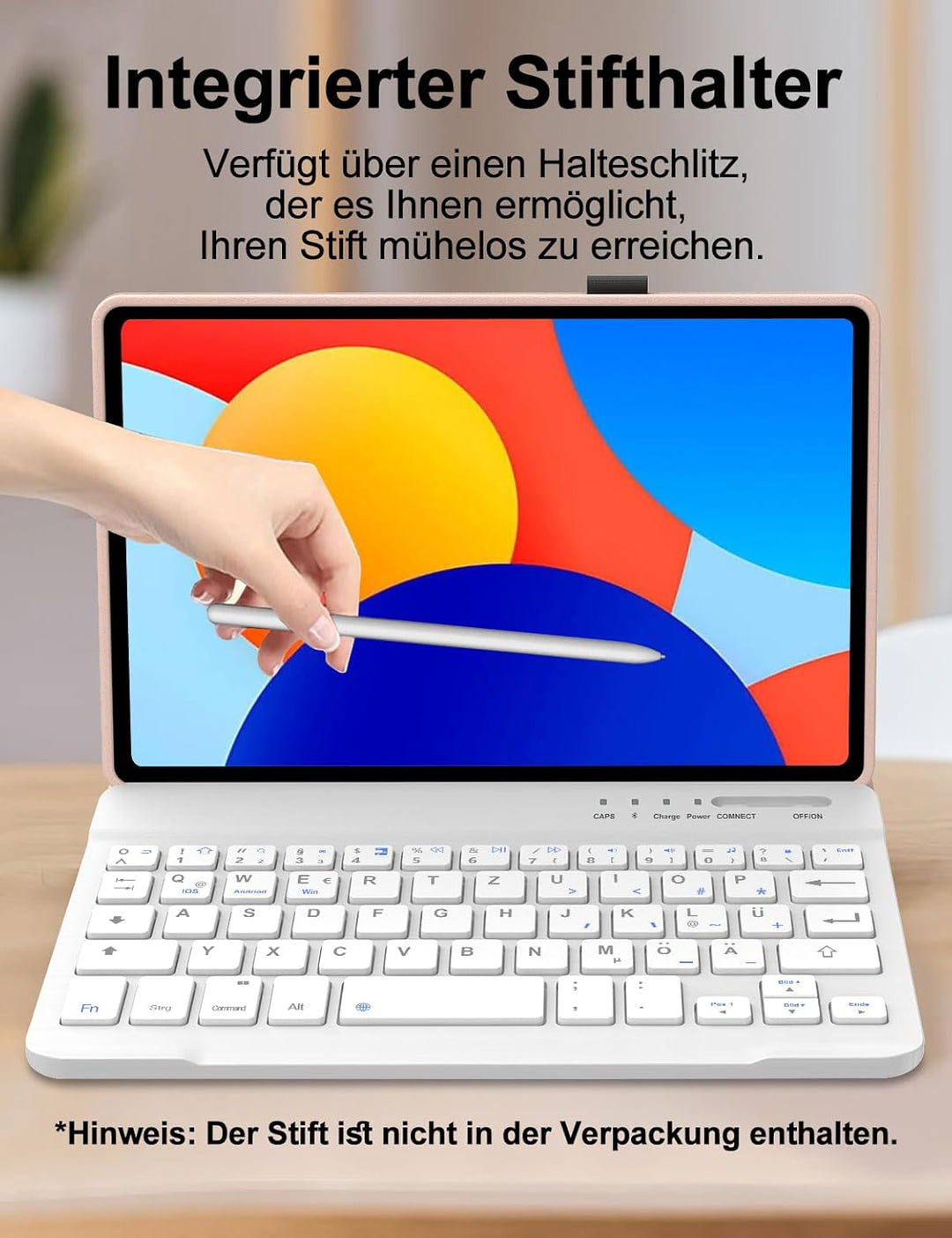 Tastatur Hülle für Xiaomi Redmi Pad SE 8.7 Zoll 2024, QWERTZ Layout Deutscher, Hülle Tastatur mit Ma
