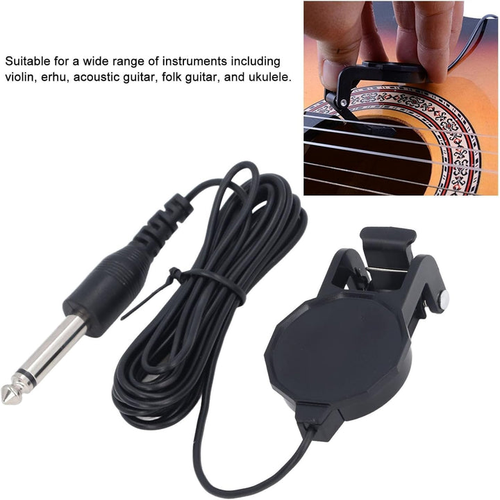Gitarren-Clip-On-Tonabnehmer, Kunststoff-Tonabnehmer für Akustikgitarre, Professioneller Folk-Gitarr