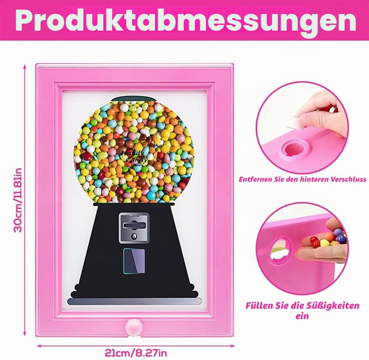 Süssigkeiten Spender Rahmen, Rosa Süssigkeitenspender Bilderrahmen, Kaugummiautomat Zur Wandmontage,