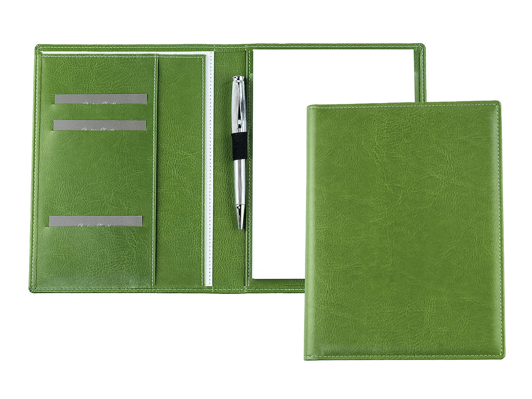DELMON VARONE - Premium Schreibmappe inkl. Notizblock DIN A5 (50 Blatt) aus veganem Eco Kunstleder G
