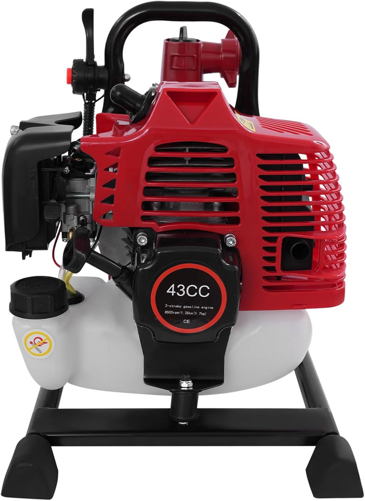 Benzin Wasserpumpe 2-Takt Motor 43cc 1.25KW (1.7PS) • Tragbare Hochleistungs-Gartenpumpe • 10m³/h Du