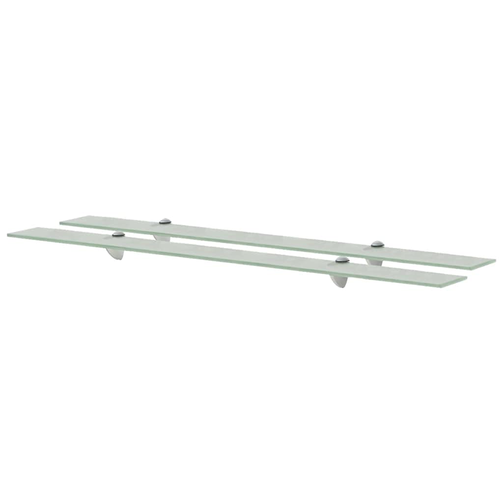 FIRBNUS 2 STK. Regalbrett 100x10x0,8 cm Wall Shelf Bad Regal Schwebend Regal Glas Schwebend für Wohn