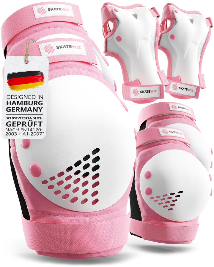 SKATEWIZ Skate Protektoren für Kinder &amp; Erwachsene in 6 Farben - Knieschützer Kinder Set [6pc] SMASH