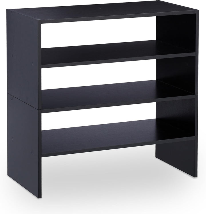Relaxdays Schuhregal, 4 Paar Schuhe, HBT: 29,5 x 60 x 29,5 cm, schmal, 2 Ebenen, Flur Schuhablage, s