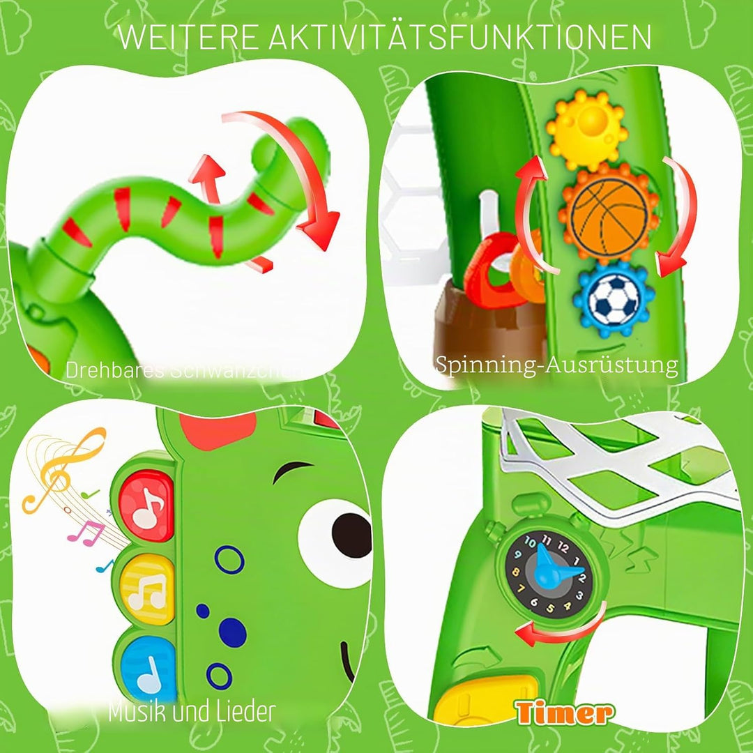 4-in-1 Basketballkorb und Fussballtor Spielzeug für Kleinkinder, Babyspielzeug mit Golfspiel und Rin