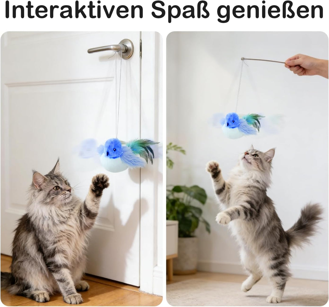 Migipaws Katzenspielzeug, elektrisches interaktives Katzenspielzeug,echte Flattern und Zwitschern wi
