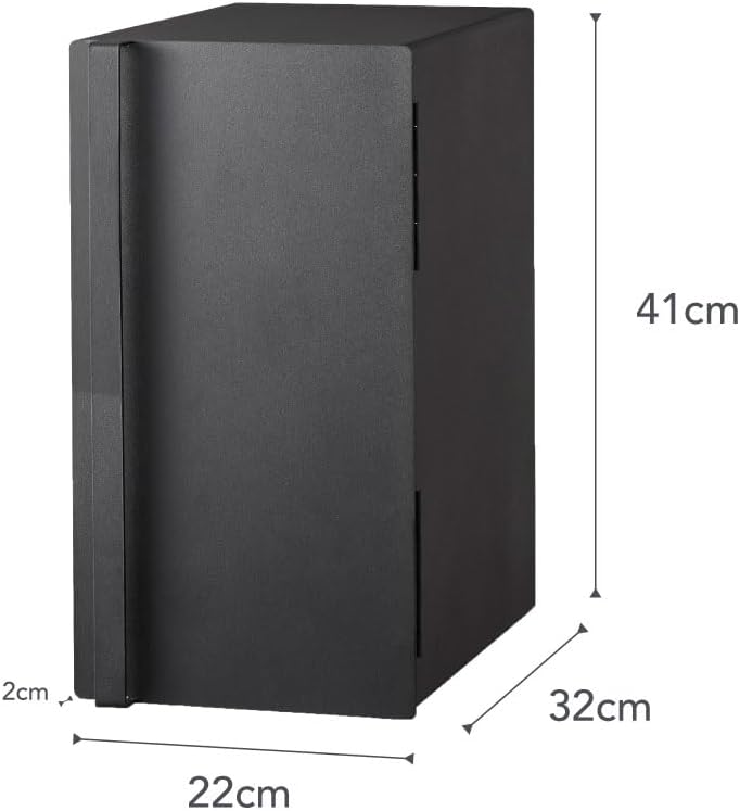 Yamazaki 5681 TOWER Brotkasten, hochkant, schwarz, Stahl, Minimalistisches Design, Schwarz
