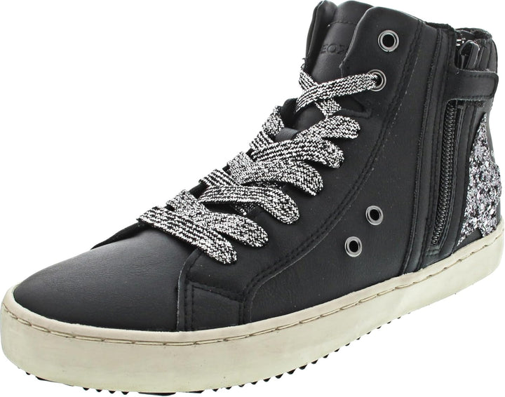 Geox Mädchen J Kalispera Girl A Sneakers 27 EU Black Dk Silver, 27 EU Black Dk Silver