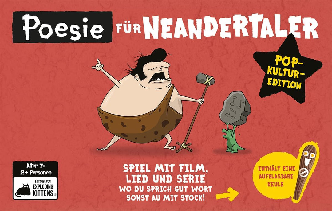 Exploding Kittens, Poesie für Neandertaler: Popkultur-Edition, Partyspiel, Kartenspiel, 2+ Spieler,