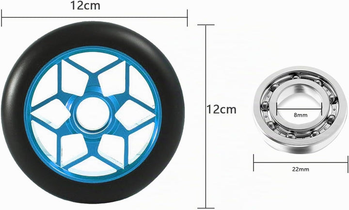 2 Stück 110mm Stunt Scooter Rollen, Scooter Ersatzräder räder mit ABEC-9 Lager, für meisten Stuntsco