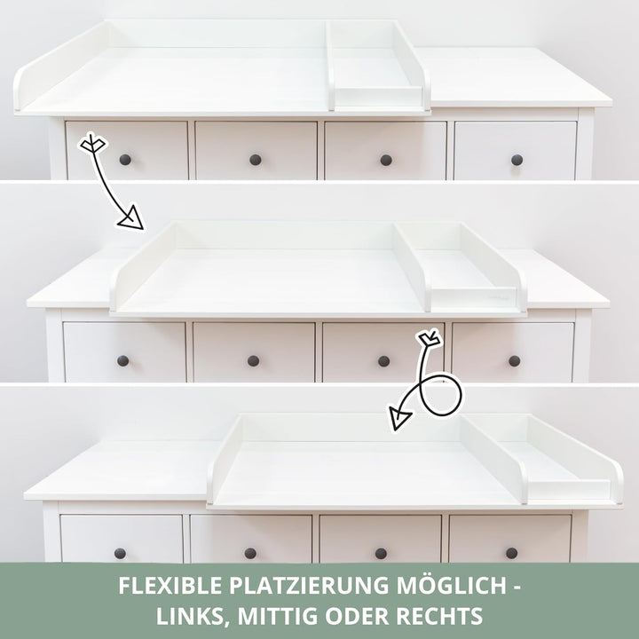 Wickelaufsatz Set für IKEA HEMNES – mit Aufsatz, Wickelauflage & Umrandung aus 100% Baumwolle (Blush