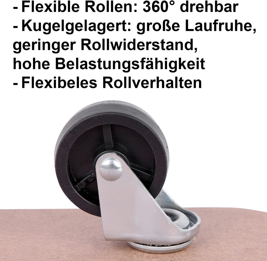 6 STK. Rollbrett Möbelhund Transportroller bis 200kg Transportrolle Roller Möbelroller Kistenroller