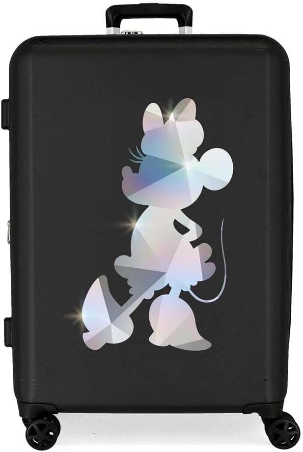 Disney 100 Special Shine Mickey Silver Medium Koffer Schwarz 48x70x26 cm Starres ABS Integrierter TS