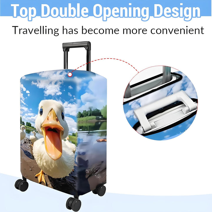 FANSU Elastisch Kofferhülle Kofferschutzhülle, 3D Ente Druck Kofferüberzug Schutzhülle mit Reissvers