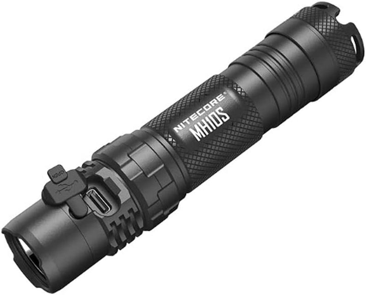 Nitecore LED Taschenlampe MH10S - Leuchtleistung max. 1.800 Lumen - 131 mm lang - Per USB-C aufladba
