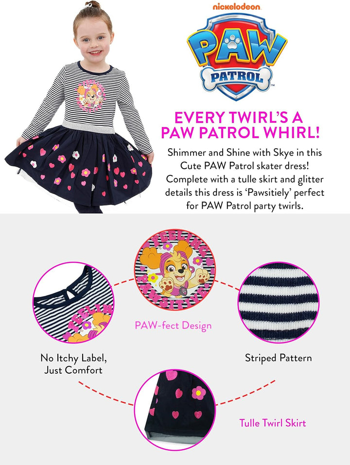 Paw Patrol Kleid Madchen | Skye Kleid Mädchen Festlich | Kinder Kleider 128 Mehrfarbig, 128 Mehrfarb