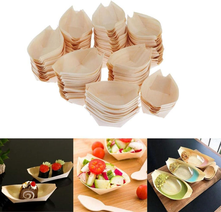Schalen Teller 100 Set, Fingerfood Schälchen, Snack Schalen für Knabbereien, Tapas oder Sushi, plast