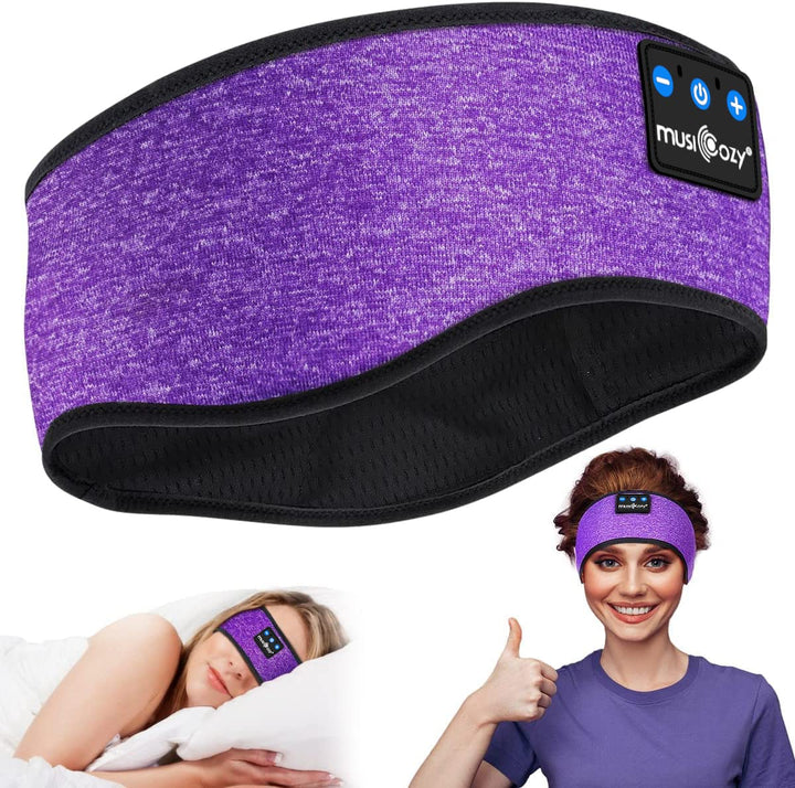 MUSICOZY Schlafkopfhörer Bluetooth, Schlaf Kopfhörer Seitenschläfer Kabellos Sport Kopfhörer Stirnba