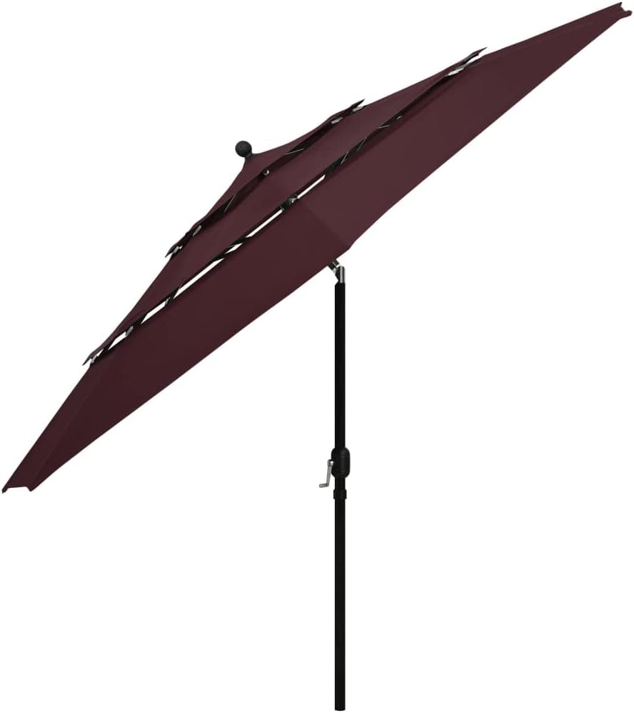 vidaXL Sonnenschirm mit Aluminium-Mast 3-lagig Ampelschirm Gartenschirm Marktschirm Strandschirm Kur