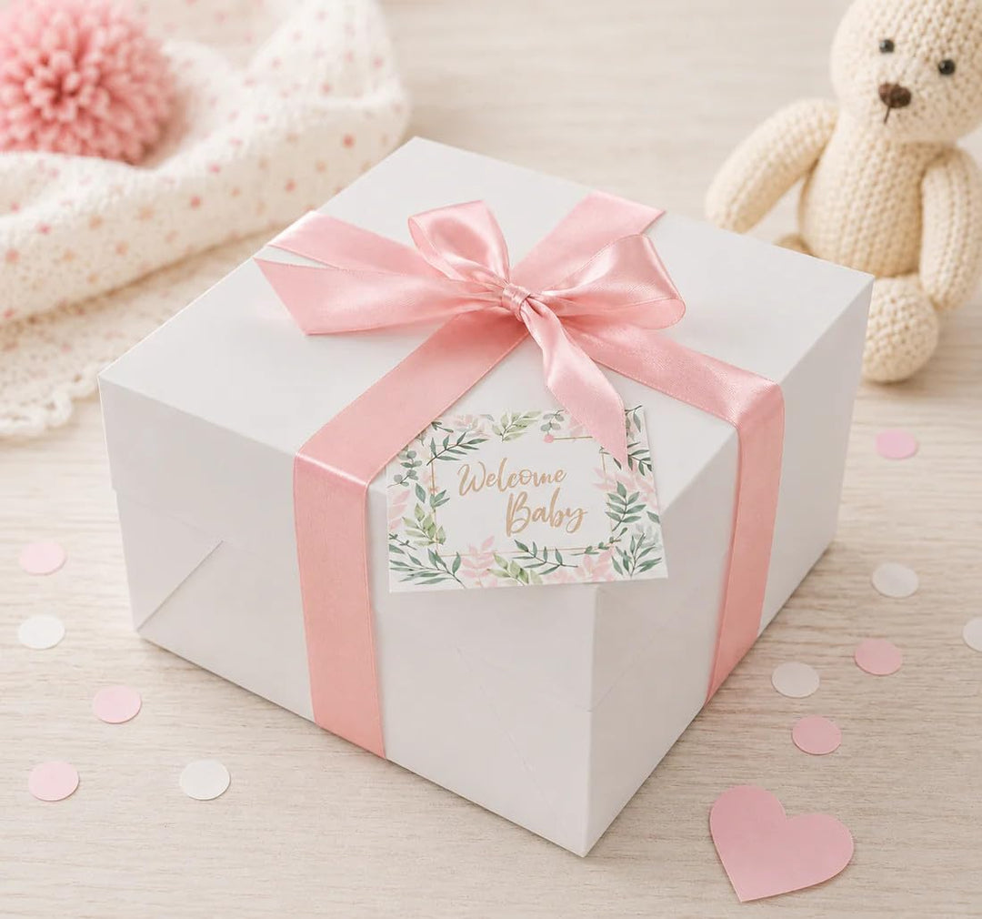 dubistda© Windeltorte CAKEBOX für Mädchen rosa | Geschenk für Mädchen zur Geburt Babyparty Babyshowe