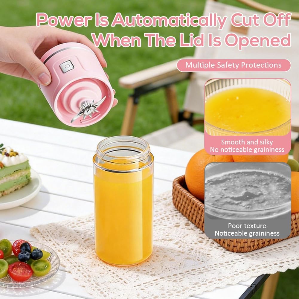 Tragbarer Mixer, 450ml Mini Mixer, 38-Blatt Elektrischer Saftpresse, Mixer Smoothie Maker, USB Wiede