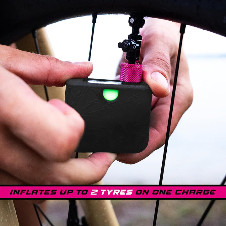 Muc-Off Airmach Elektrische Mini Luftpumpe – Presta &amp; Schrader – Kompakte Fahrradpumpe mit USB-C-Sch