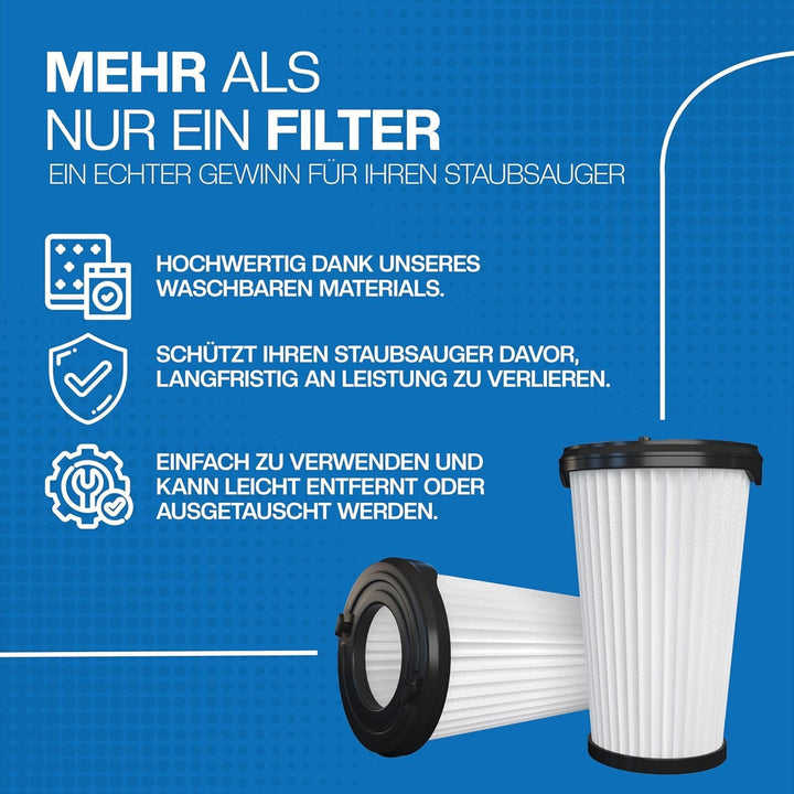 6 Filter für AEG Staubsauger [CX7, CX7-2 & QX8] – ersetzt AEF150 – Ersatzfilter Filterset für Akku-S
