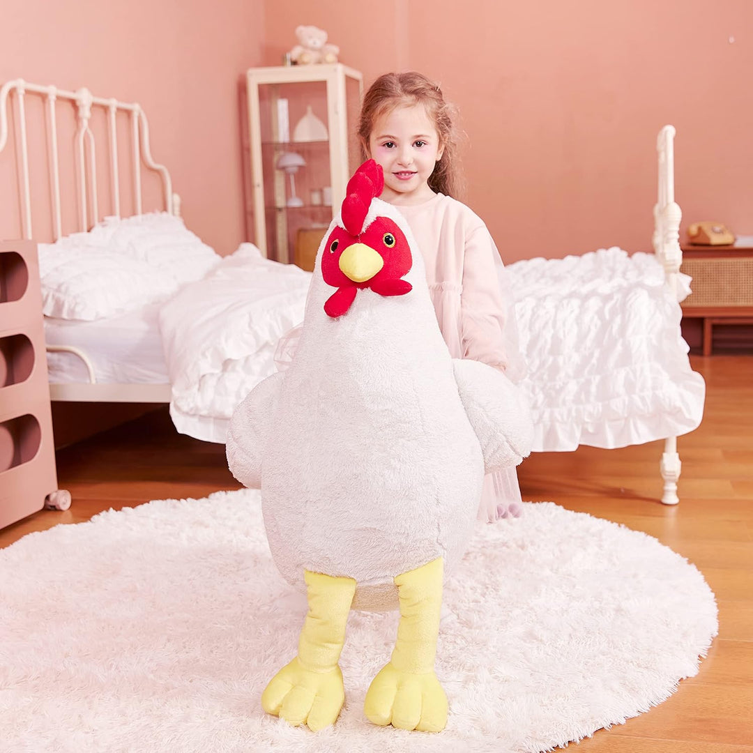 IKASA Gross Huhn Kuscheltier Riesen Henne Stofftier,60cm Gross Plüschtier Riesige Plüsch Spielzeug,J