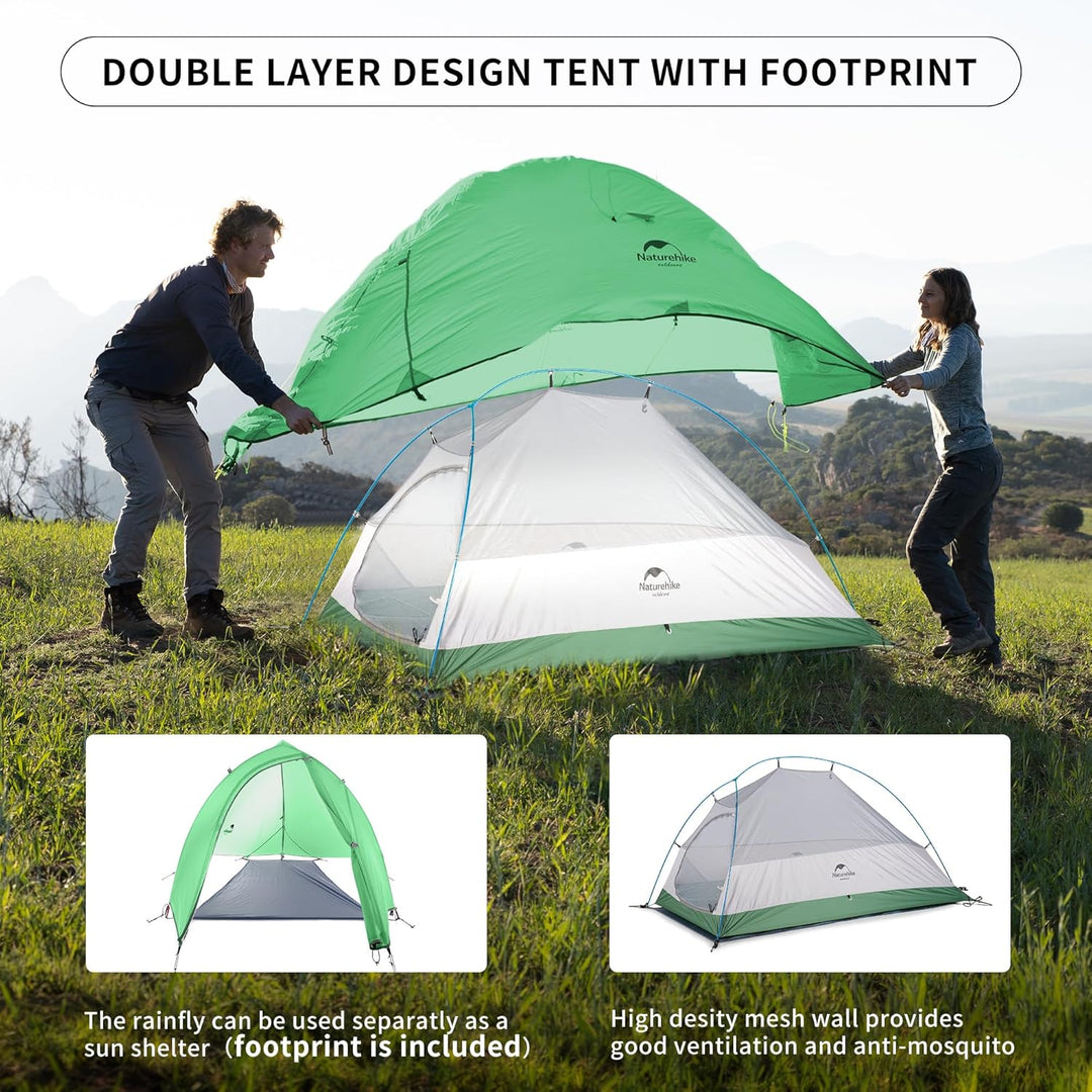 Naturehike Cloud up 1 Zelt Ultraleichte Zelt 1 Person Einzelzelt 1 Mann Zelt für 4 Jahreszeiten Zelt