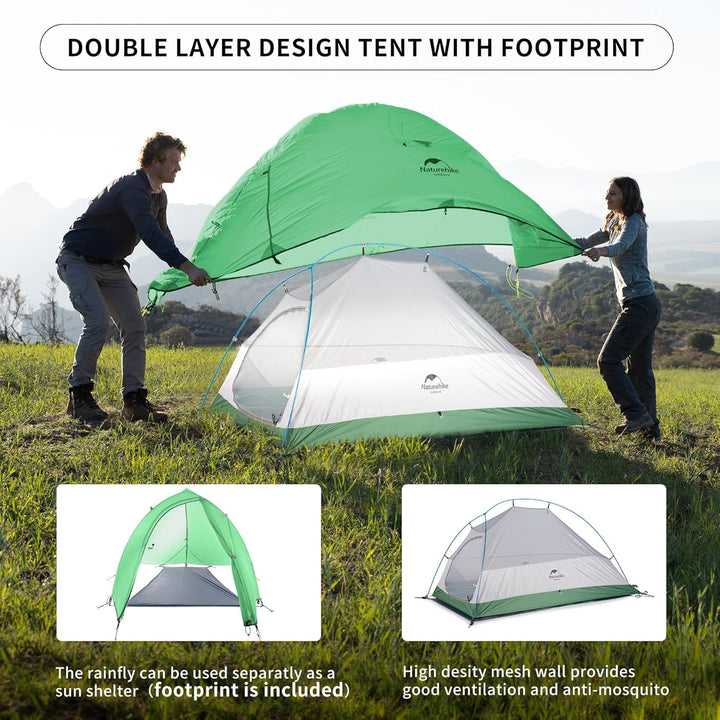 Naturehike Cloud up 1 Zelt Ultraleichte Zelt 1 Person Einzelzelt 1 Mann Zelt für 4 Jahreszeiten Zelt