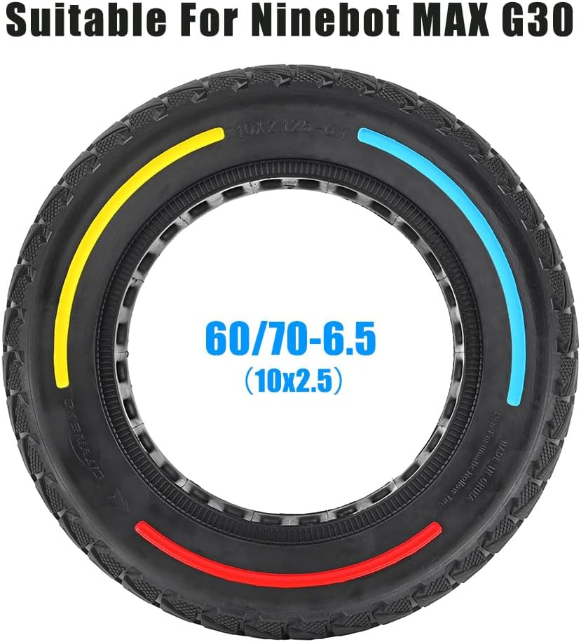 60/70-6,5 Vollgummireifen 10 Zoll Solide Reifen für Xiaomi 5/5 Pro/5 Max,für Ninebot Max G30/Max G30